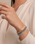 Aquamarine Quartz Bold Mix Interstellar Armbanden Stack | Goudkleurig