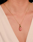 Cherry Quartz Medium Oval ketting edelsteen