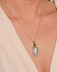 Aquamarine Quartz Leaf ketting edelsteen