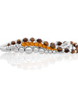 Tiger Eye Interstellar Wave Mix Armbanden Stack | Zilver