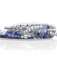 Blue Aventurine Wave Mix Saturn Armbanden Stack | Zilver