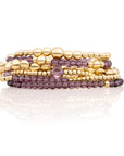 Aubergine Quartz Wave Mix Bubble Armbanden Stack | Goudkleurig