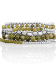 Southern Jade Saturn Bubble Armbanden Stack | Zilver