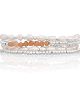 Pearl Sunstone Saturn Armbanden Stack | Zilver