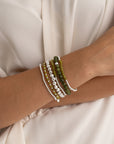 Southern Jade Saturn Bubble Armbanden Stack | Zilver