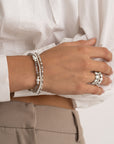 Labradorite Bold Mix Interstellar Armbanden Stack | Zilver