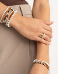 Tiger Eye Interstellar Wave Mix Armbanden Stack | Zilver