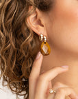 Tiger Eye Afterglow oorbel edelstenen