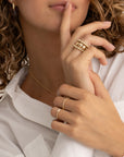 Bubble Beads Flat Ring | Goudkleurig