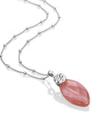Cherry Quartz Leaf Fuse Ketting Set | Zilver