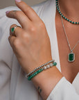 Zilveren edelsteen armband voor dames