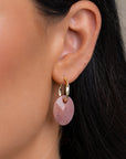 Pink Rhodonite Medium Oval Oorbel Edelstenen