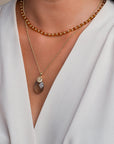 Smoky Quartz Medium Oval Fuse Ketting Set | Goudkleurig