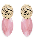 Cherry Quartz Leaf Fuse Oorbellen Set | Goudkleurig
