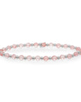 Gemende kralen armband zilver rhodium en cherry quartz kralen Sparkling