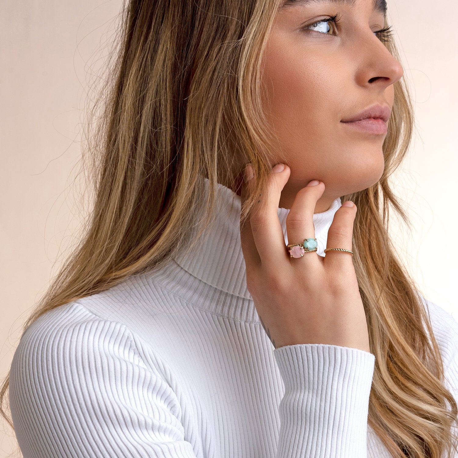 Twist Ring Amazonite - 9 karaat