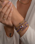 Edelsteen armband met paarse Amethyst edelsteen