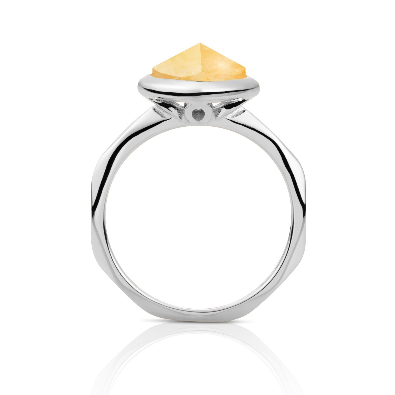 Edge Ring Yellow Jade - Zilver