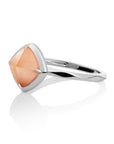 Edge Ring Peach Rhodonite - zilver