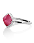 Edge Ring Fuchsia Jade - zilver