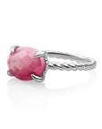 Twist Ring Fuchsia Jade - zilver