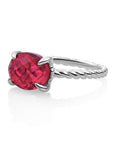 Twist Ring Fuchsia Quartz - Zilver