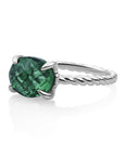 Twist Ring Petrol Green Quartz - Zilver