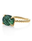 Twist Ring Petrol Green Quartz - 9 karaat