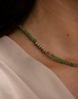 Link Ketting Green Aventurine & Labradorite zilver