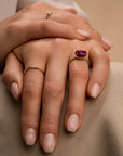 Twist Ring Fuchsia Jade - zilver