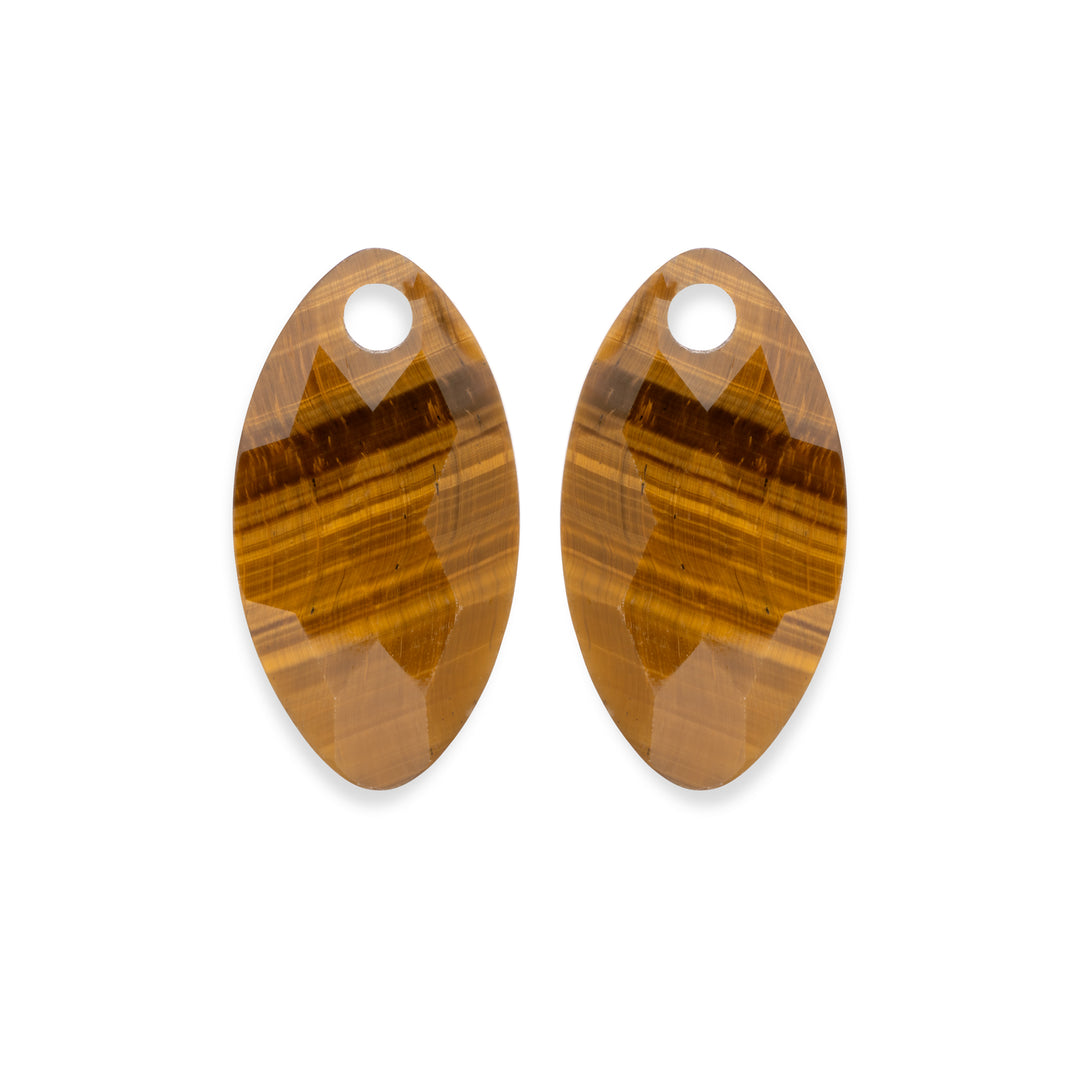 Tiger Eye Leaf oorbel edelstenen