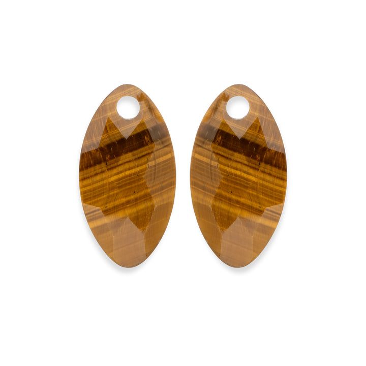 Tiger Eye Leaf oorbel edelstenen