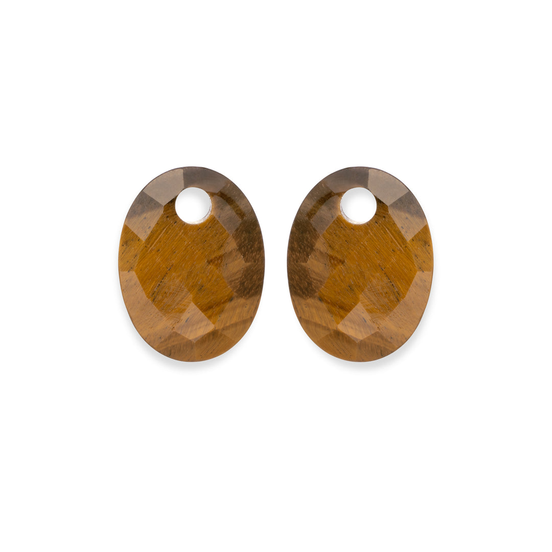 Tiger Eye Medium Oval Oorbel Edelstenen