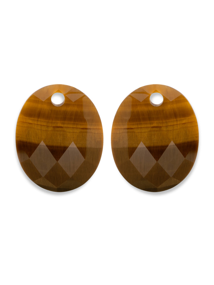 Tiger Eye Large Oval Oorbel Edelstenen