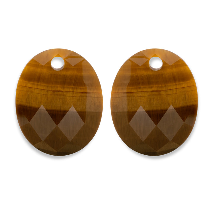 Tiger Eye Large Oval Oorbel Edelstenen