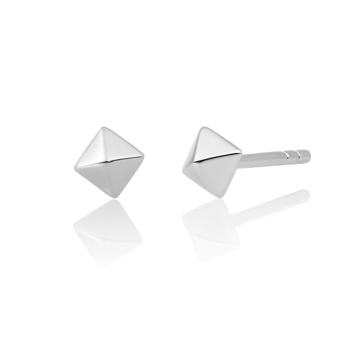 Edge Pyramid Oorknopjes | Zilver