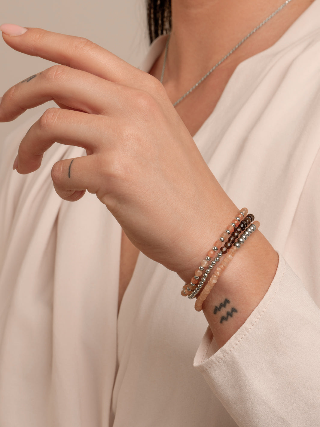 SUNstone Reverse Universe Bracelets Stapel | Silber