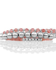 Cherry Quartz Extra Large Saturn Armbanden Stack | Zilver