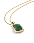 gouden ketting met groene edelsteen voor vrouwen