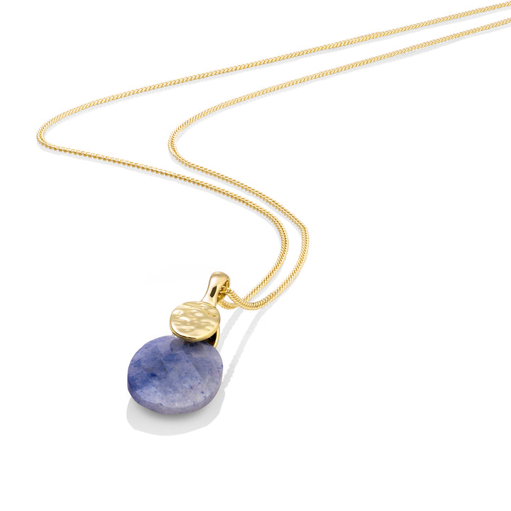 Blue Aventurine Medium Oval Fuse Ketting set | Goudkleurig