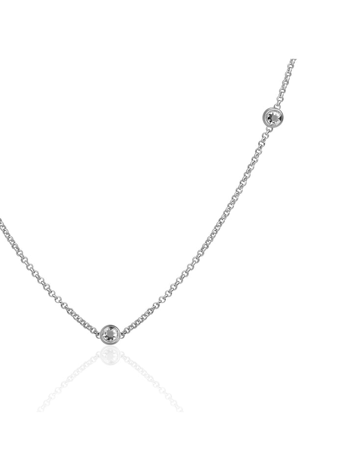 White CZ Beads Ankerketting | Zilver