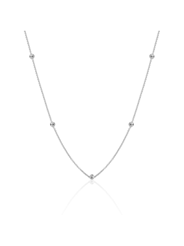 White CZ Beads Ankerketting | Zilver