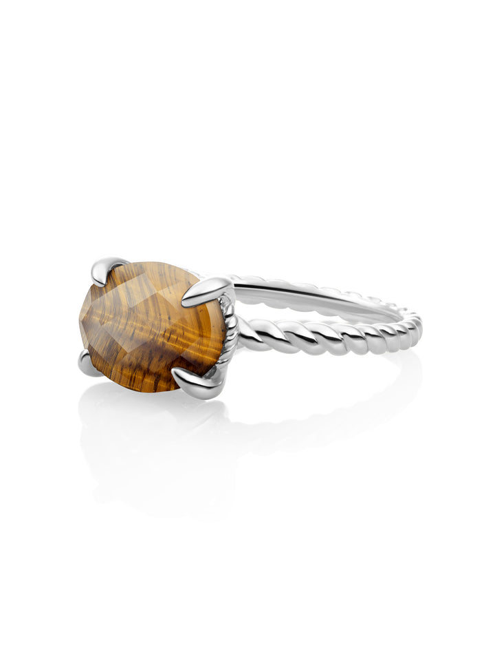 Twist Ring Tiger Eye | Zilver