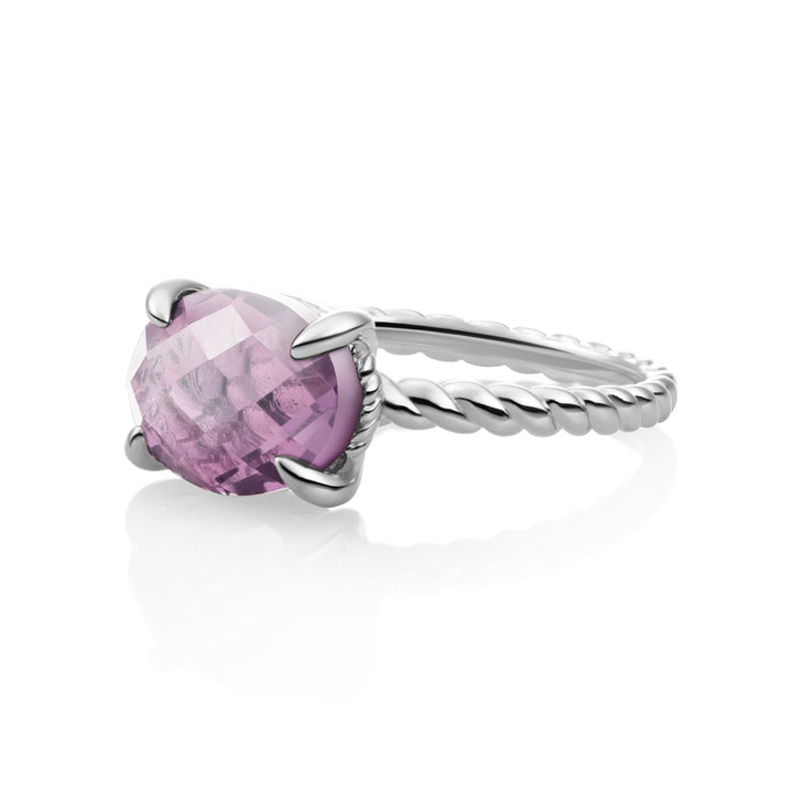 Twist Ring Aubergine Quartz | Silber