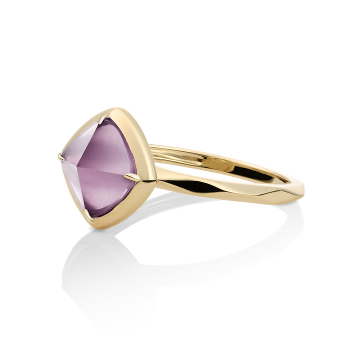 Edge Ring Aubergine Quartz | 9 Karat