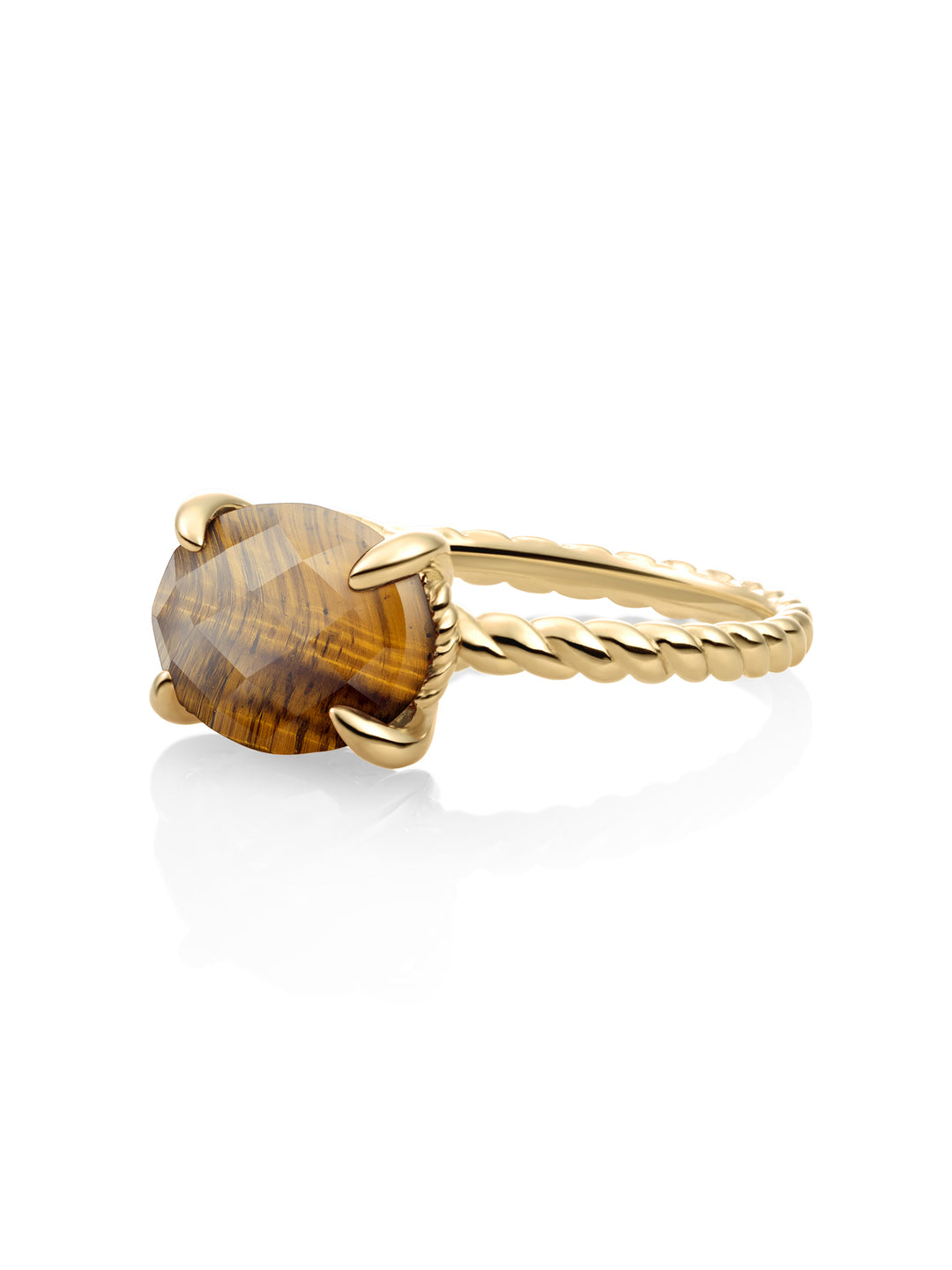 Twist Ring Tiger Eye | 9 karaat