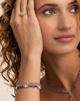 Amethyst Bold Mix Saturn Armbanden Stack | Zilver