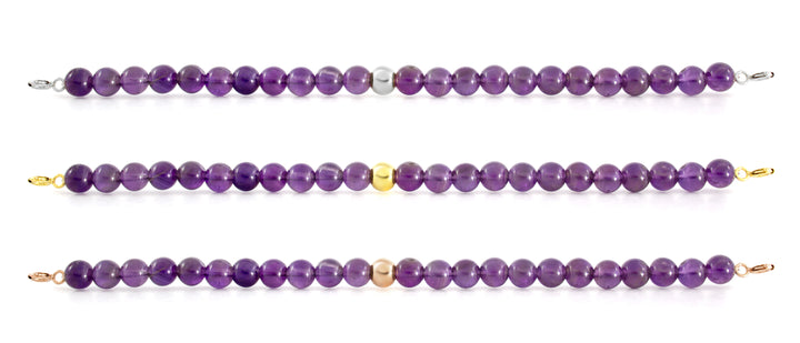 Amethyst Orbit Bracelet with Clasps - 6MM - Sparkling Jewels