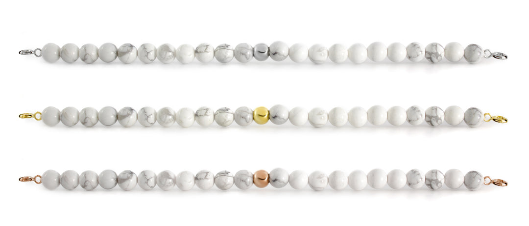 Howlite Orbit Bracelet with Clasps - 6MM - Sparkling Jewels