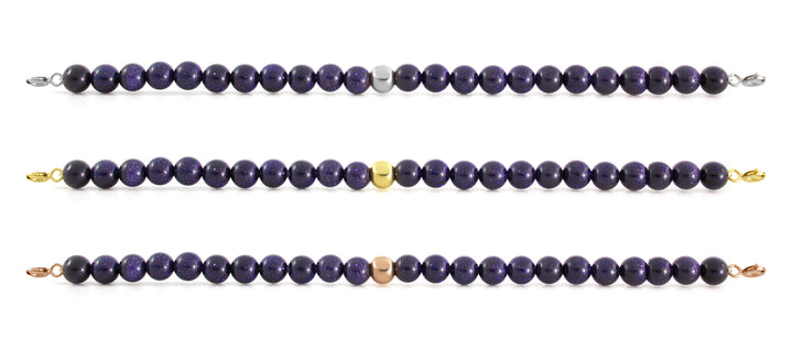 Goldstone Blue Orbit Bracelet with Clasps - 6MM - Sparkling Jewels